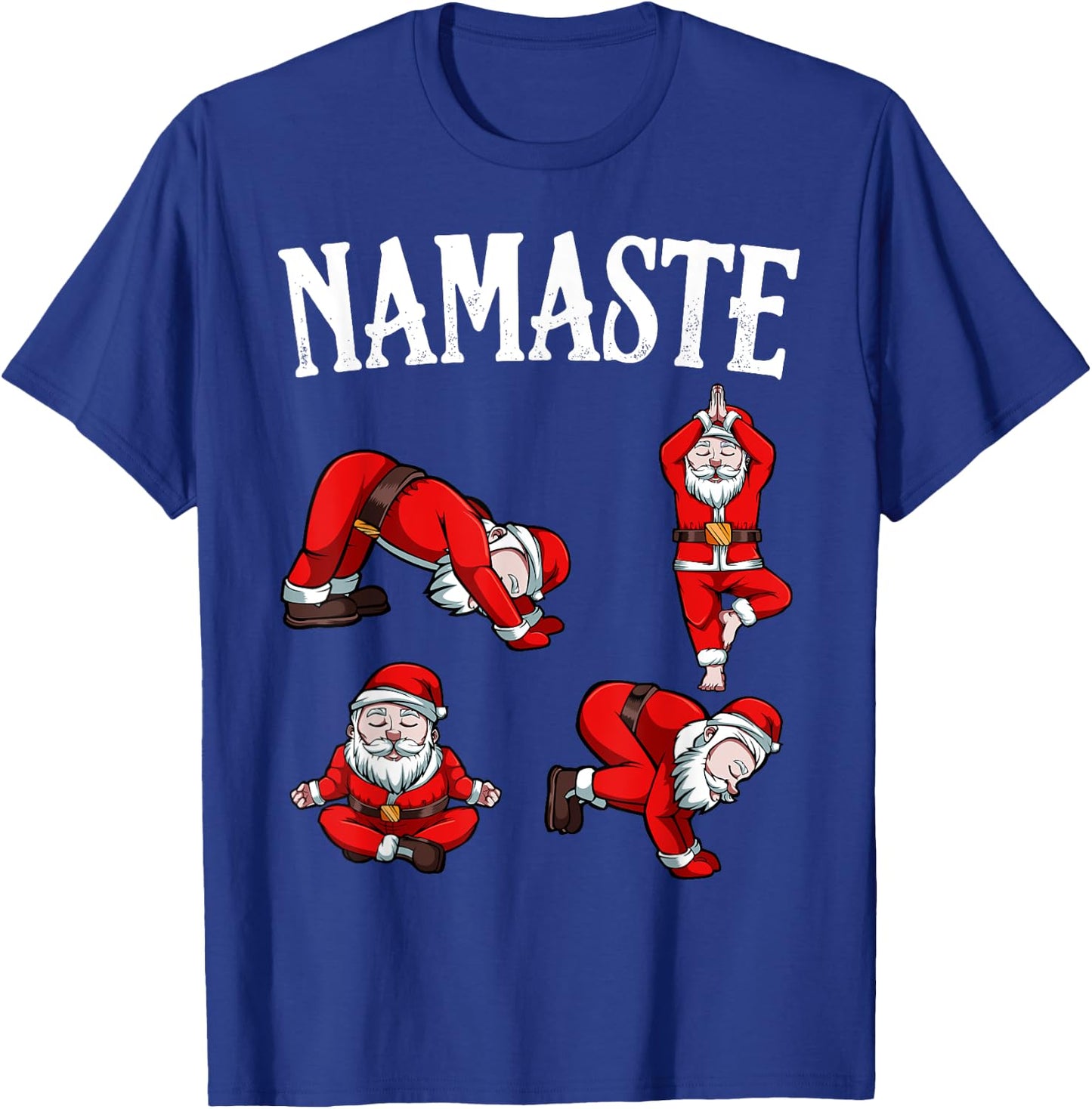 Funny Namaste Santa Claus Yoga Pose Christmas Hippie Peace T-Shirt - T-Shirt | Royal