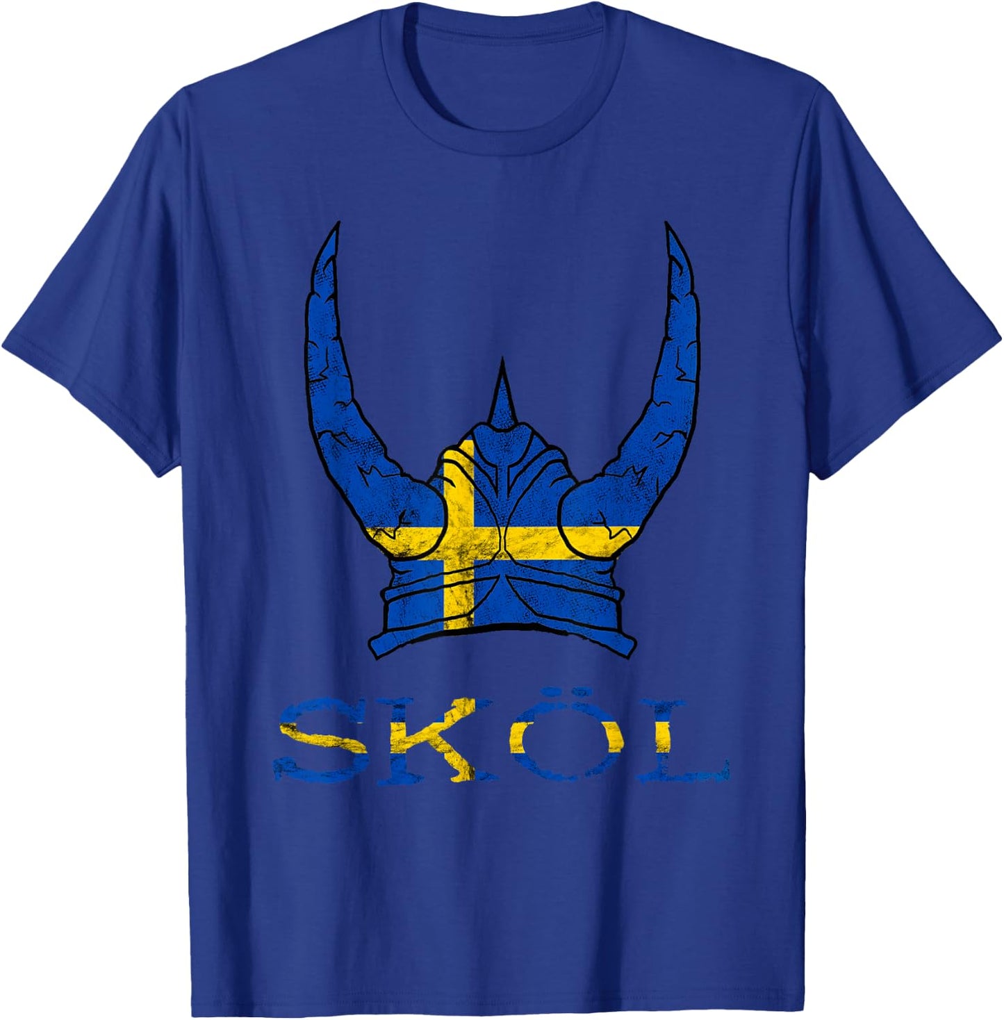 Sköl Swedish Viking Helmet Sweden Nordmann Swede T-Shirt - T-Shirt | Royal