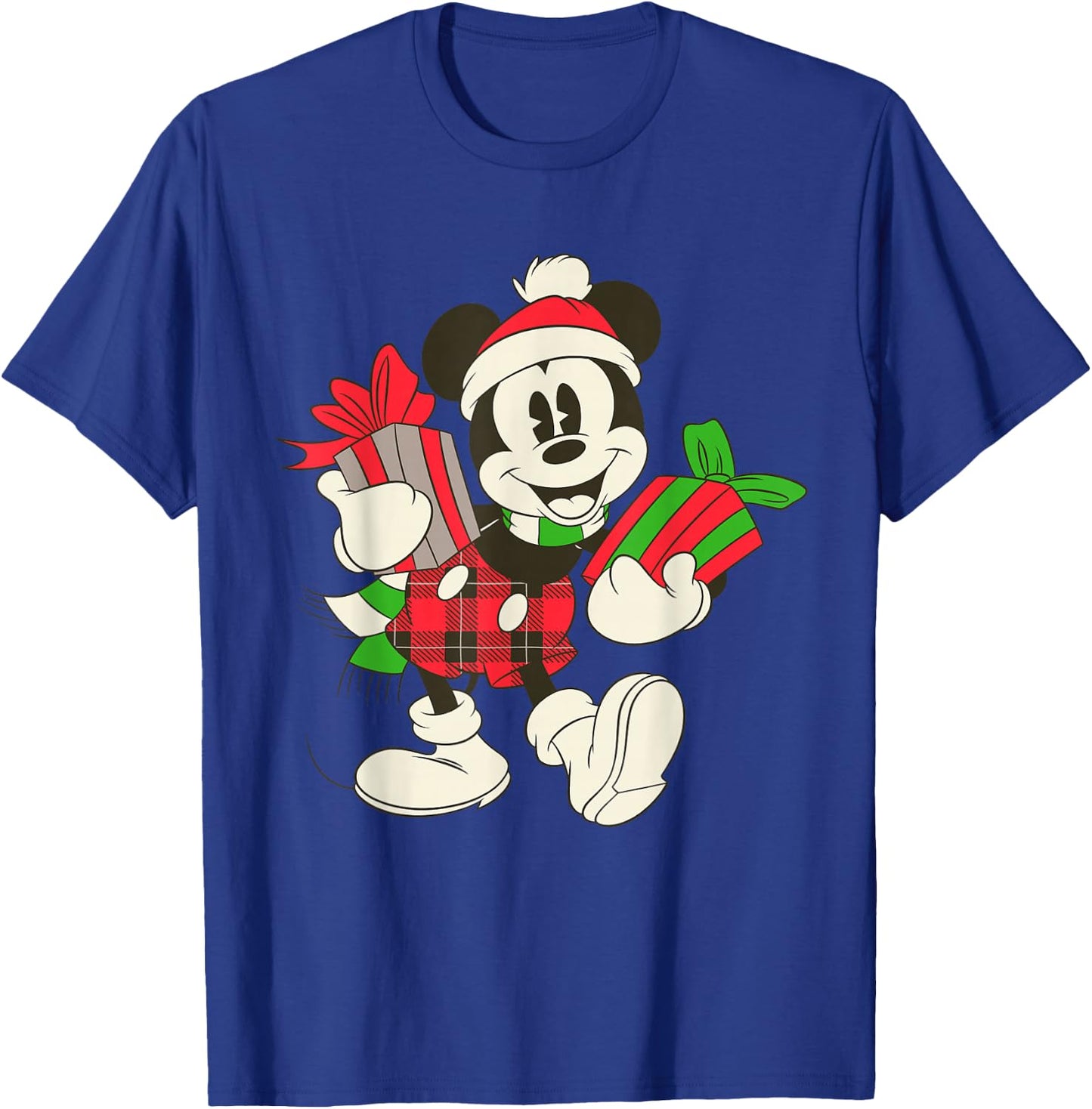Disney Vintage Mickey Mouse Holiday Gifts Short Sleeve T-Shirt - T-Shirt | Royal