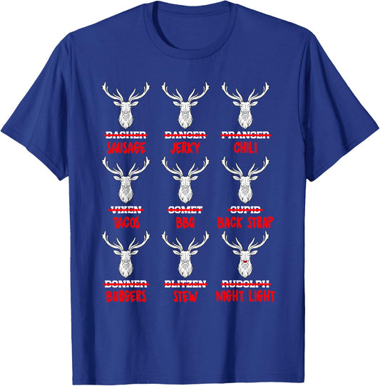 Funny Reindeer T Shirt Meat Lover T Shirt I Love Meat Shirt T-Shirt - T-Shirt | Royal