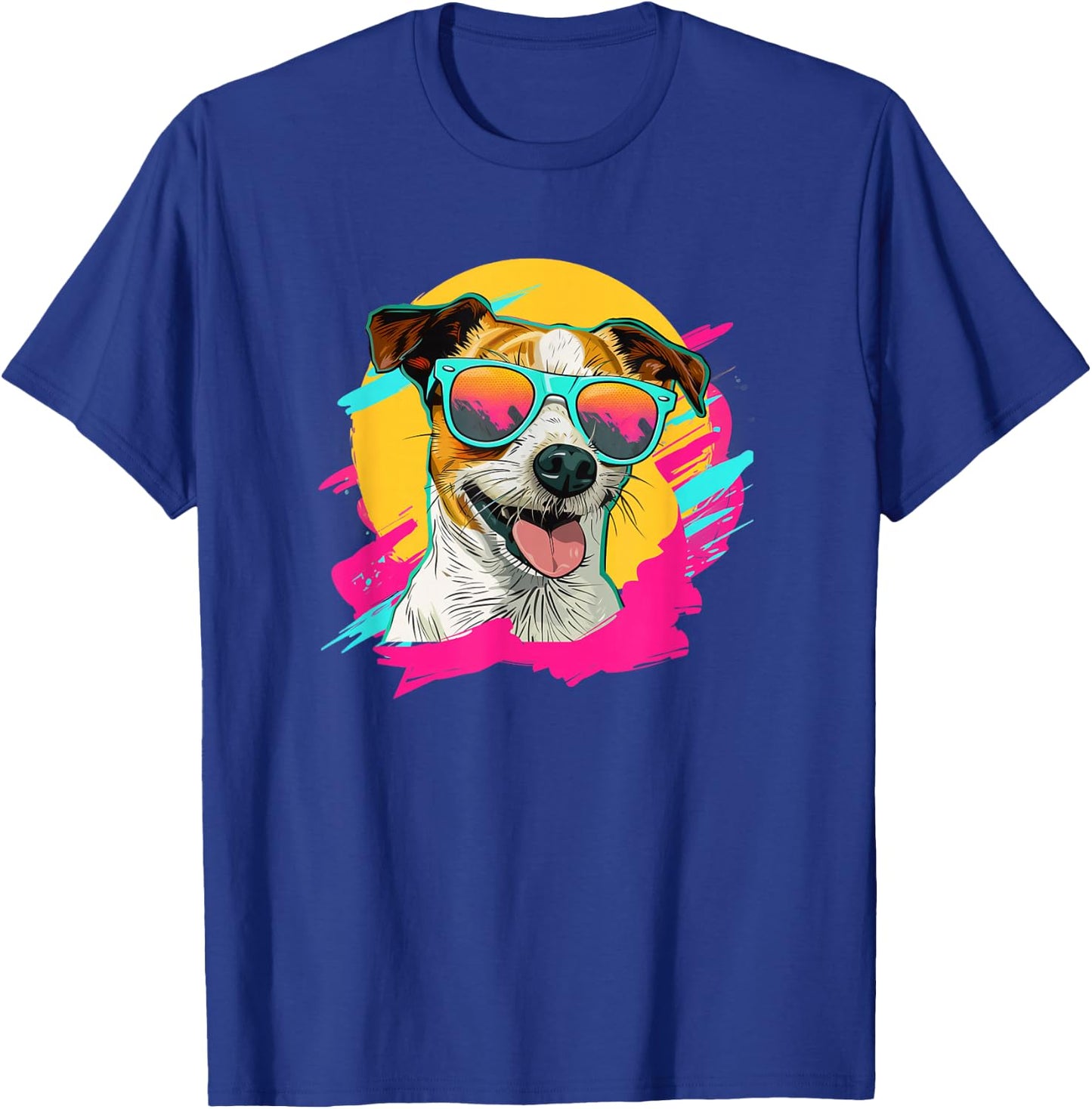 Retro Vintage 80s 90s Jack Russell Terrier Lover T-Shirt - T-Shirt | Royal