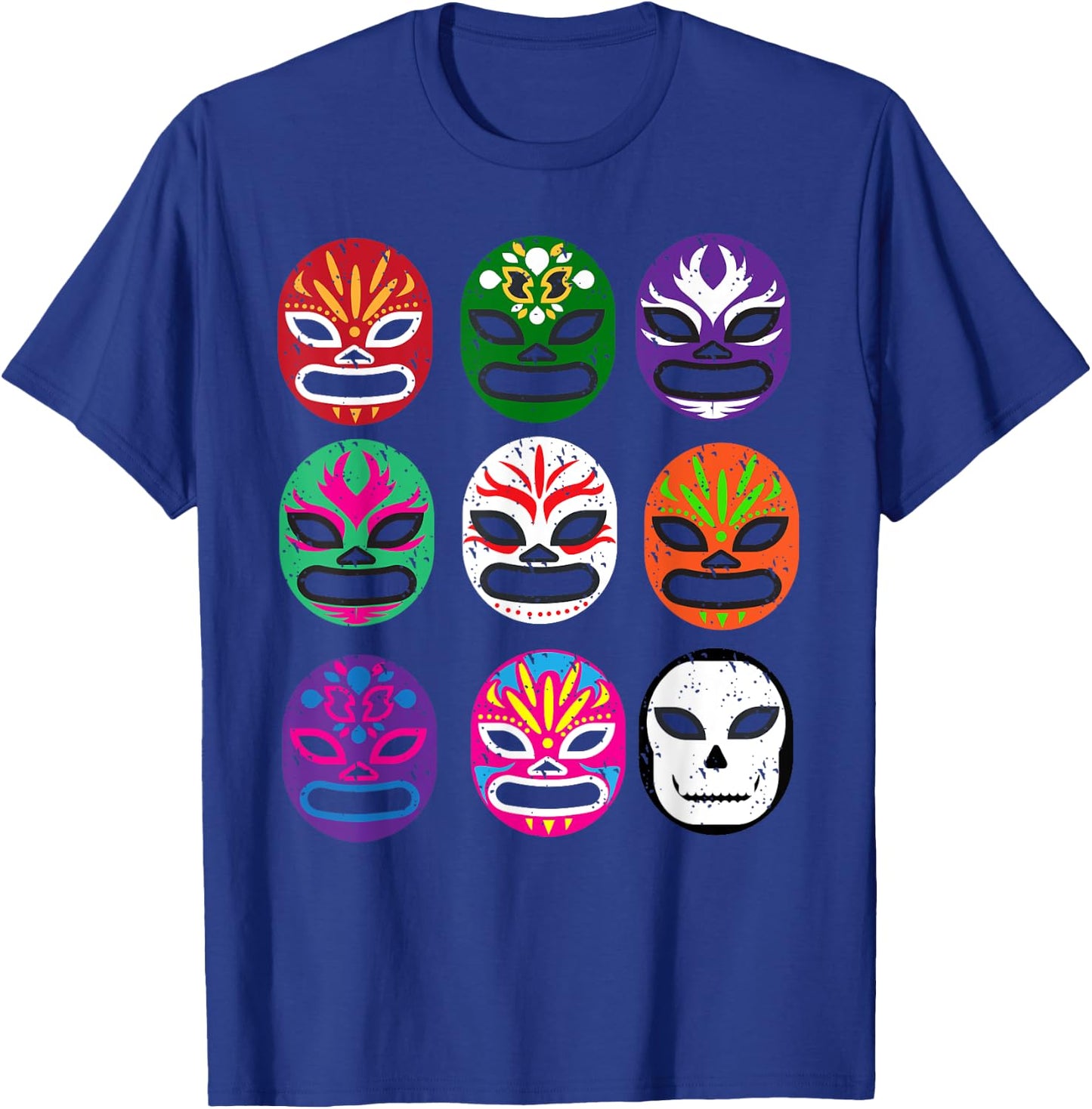 Lucha Libre Masks Mexican Wrestling Mask T-Shirt - T-Shirt | Royal