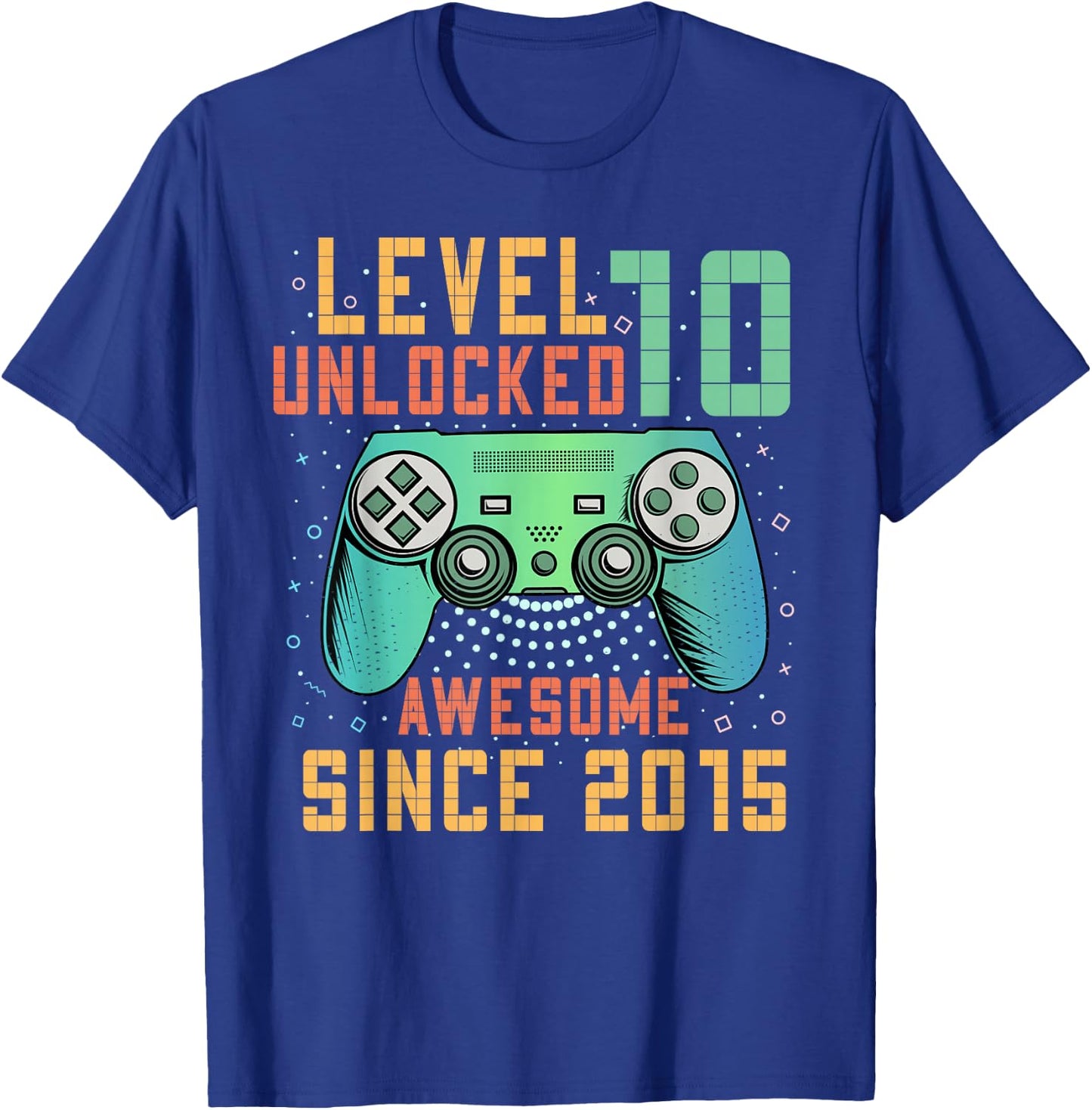 Level 10 Unlocked 10th Birthday 10 Year Old Boy Gifts Gaming T-Shirt - T-Shirt | Royal