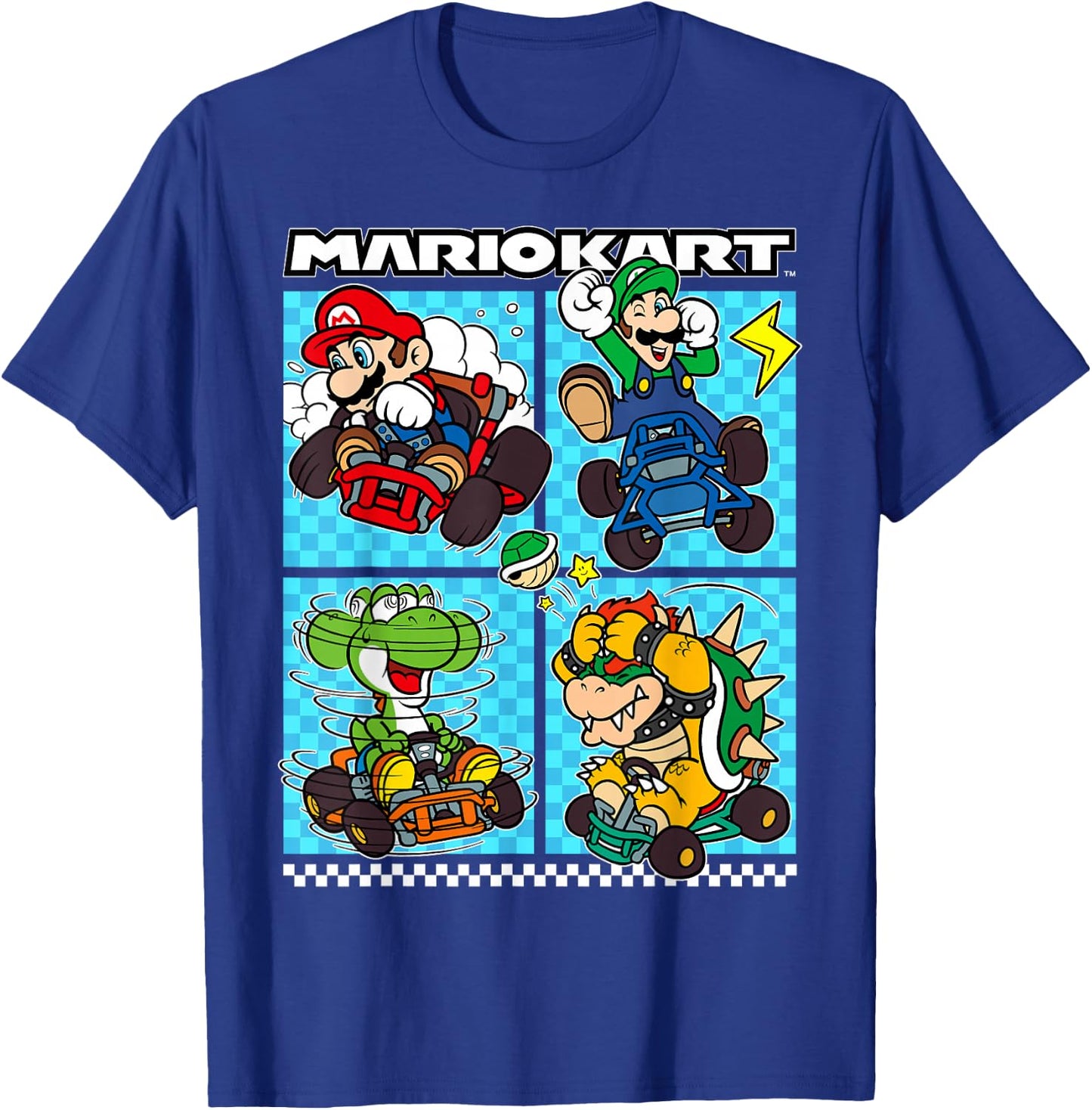 Mario Kart Group Graphic - Classic Fit, , Black, Adult T-Shirt - T-Shirt | Royal