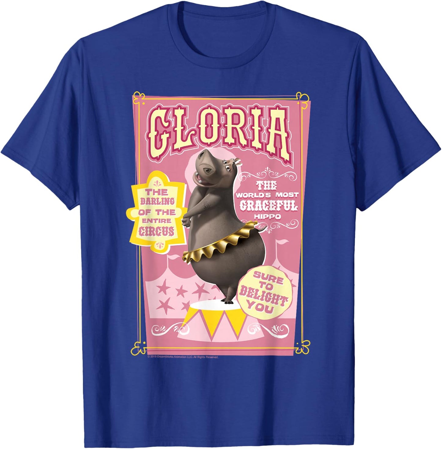 Madagascar Gloria Circus , Men's Black Small Classic Fit Short Sleeve T-Shirt - T-Shirt | Royal