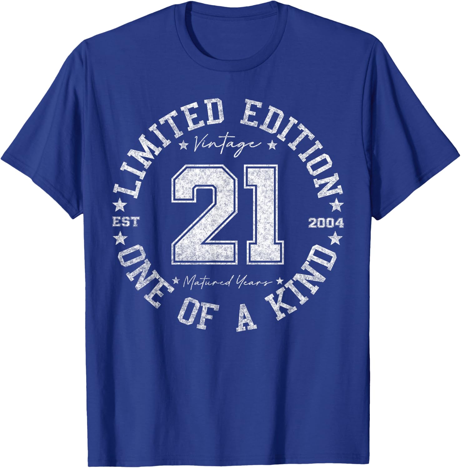 Retro One Of a Kind Shirts Women 2025 21 Year Old Gifts Vintage 2004 Limited Edition -Adults Black Small Classic Fit Short Sleeve Number Letter Print 21st Birthday Gift T-Shirt - T-Shirt | Royal