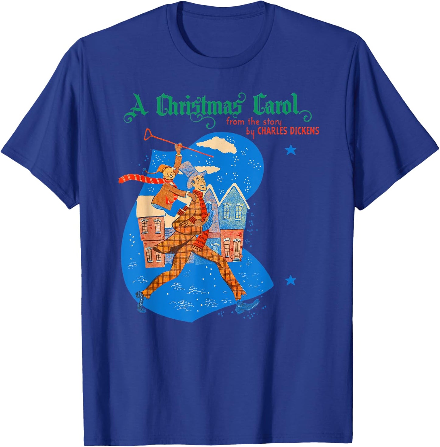 Merry Christmas Ebenezer Scrooge Tiny Tim Christmas Carol T-Shirt - T-Shirt | Royal