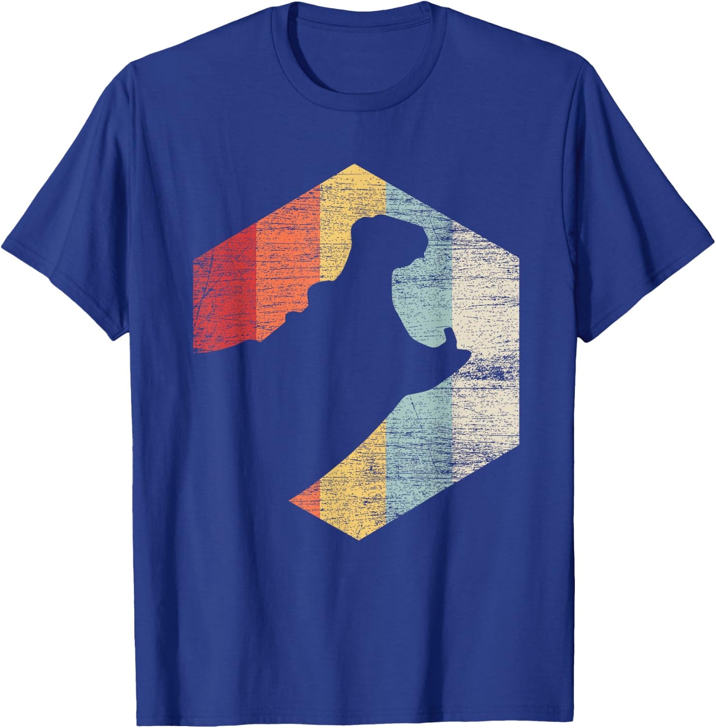 Retro Hippo - Black, Small, Classic Fit, Short Sleeve, Cotton 60% Polyester 40%, Adult, All Seasons, Animal Lovers, Hippo Enthusiasts, Birthday Gift T-Shirt - T-Shirt | Royal