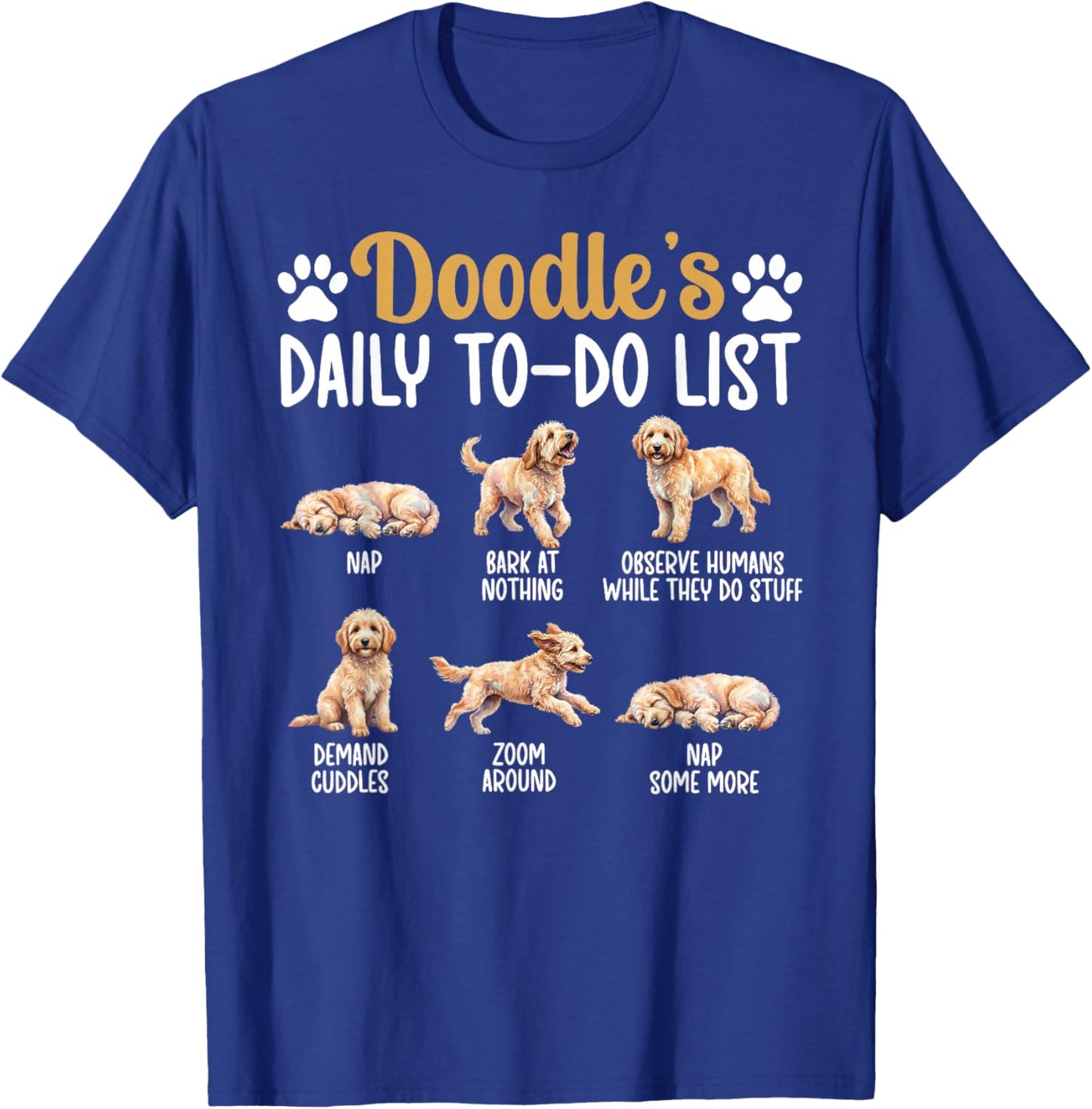 Doodle's to-Do List Doodle Owner Goldendoodle Lover T-Shirt - T-Shirt | Royal