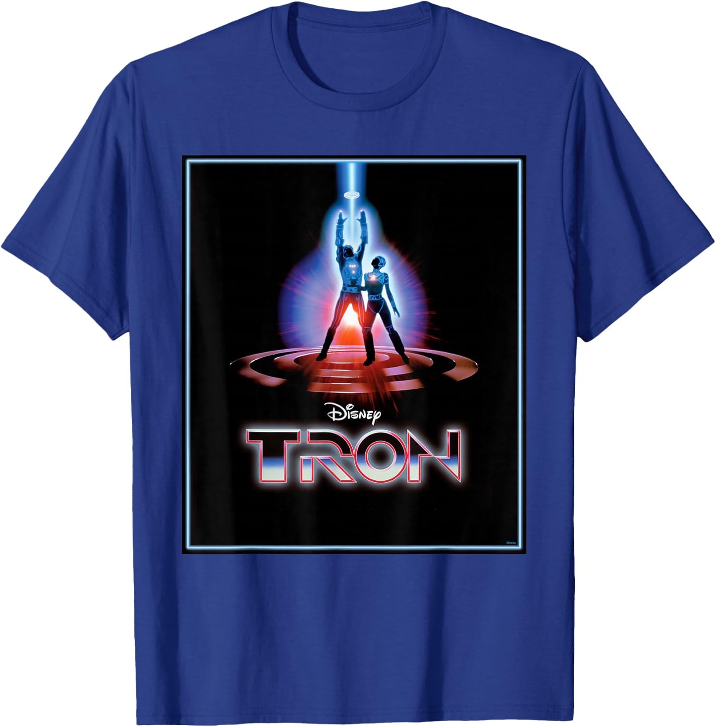Disney TRON Official 1982 Original Movie Poster Art and Logo T-Shirt - T-Shirt | Royal