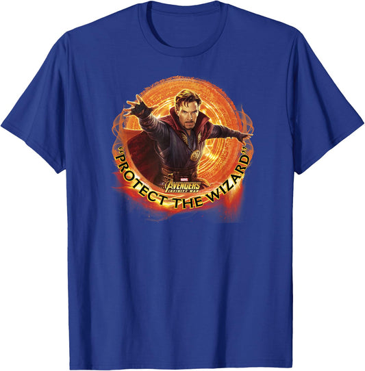 Marvel Infinity War Protect The Wizard Dr. Strange T-Shirt - T-Shirt | Royal