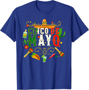 Fiesta Cinco De Mayo T Shirts Men Women Taco T-Shirt - T-Shirt | Royal