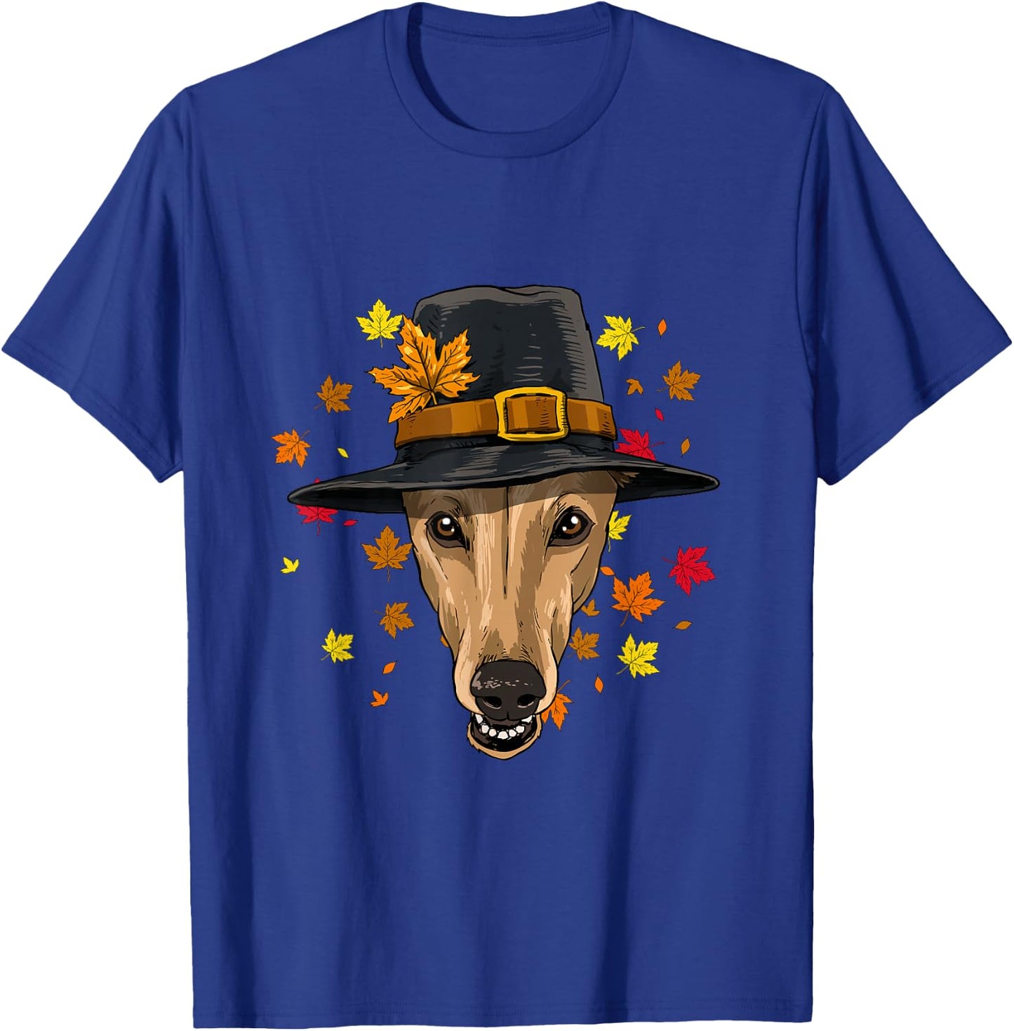Thanksgiving Greyhound Pilgrim Costume Men Women T-Shirt - T-Shirt | Royal