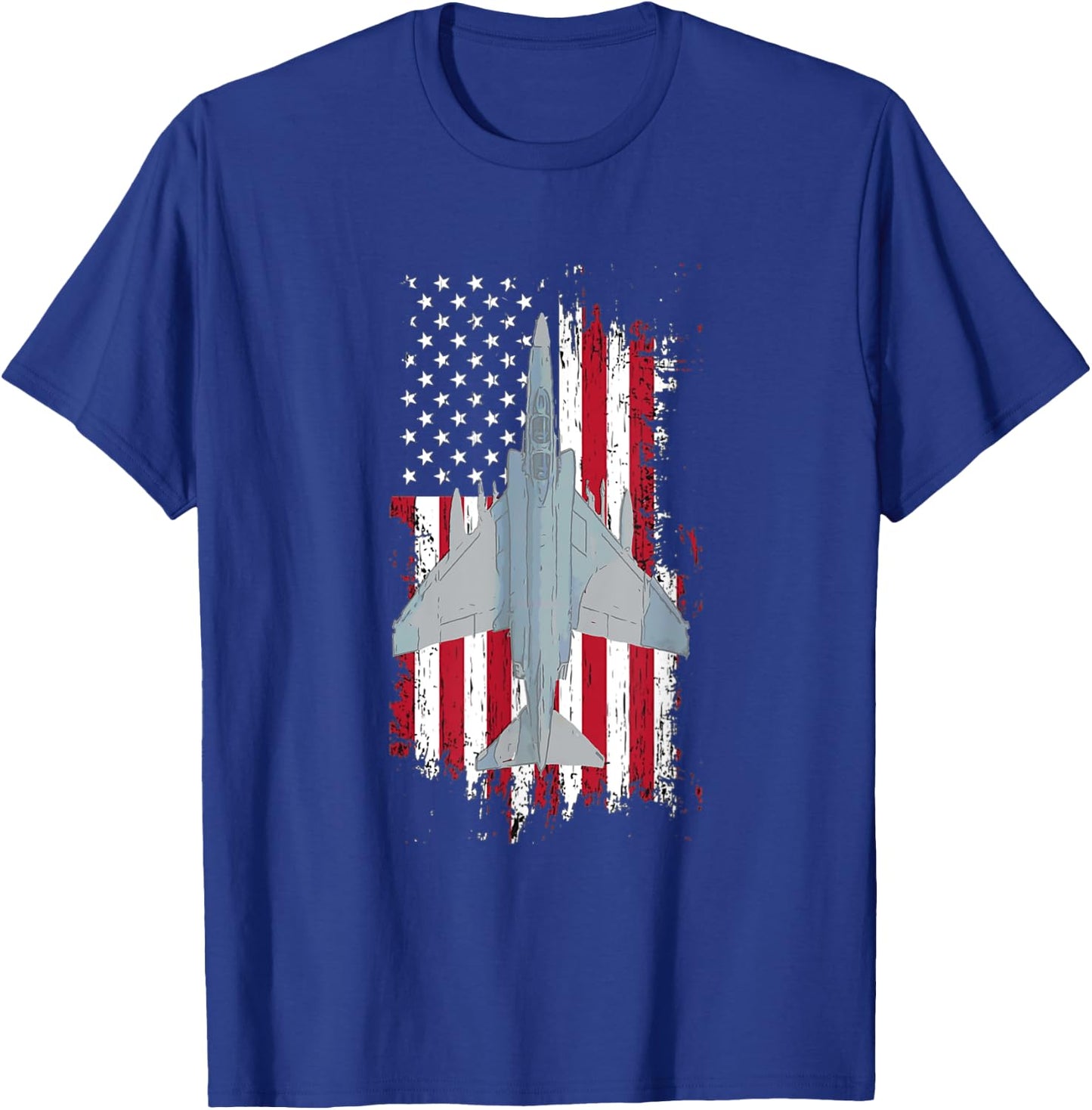 F-4 Phantom American Flag Military Aviation Shirt Women Men T-Shirt - T-Shirt | Royal