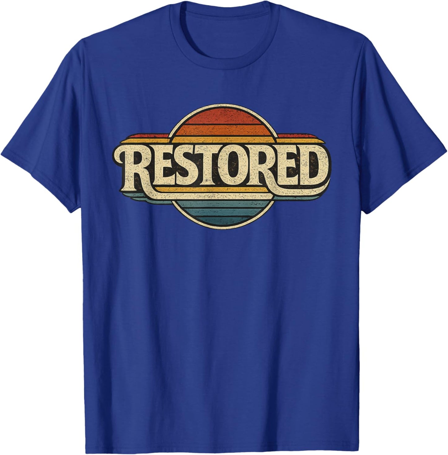 Restored | Joel 2:25 Christian Faith Retro Vintage Scripture T-Shirt - T-Shirt | Royal