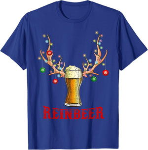Man Cave Reinbeer Christmas Gift Beer Lovers Costume Men T-Shirt - T-Shirt | Royal