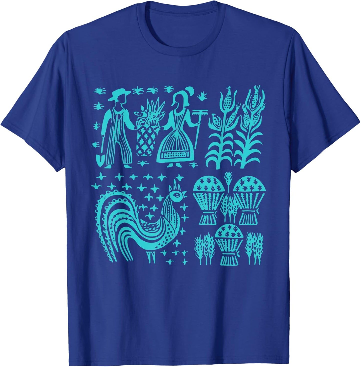 Vintage Pyrex Pattern - Butterprint (Turquoise Blue) T-Shirt - T-Shirt | Royal