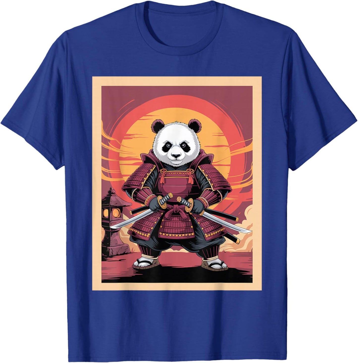 Samurai Panda Graphic Japanese Art Panda Ninja Anime T-Shirt - T-Shirt | Royal