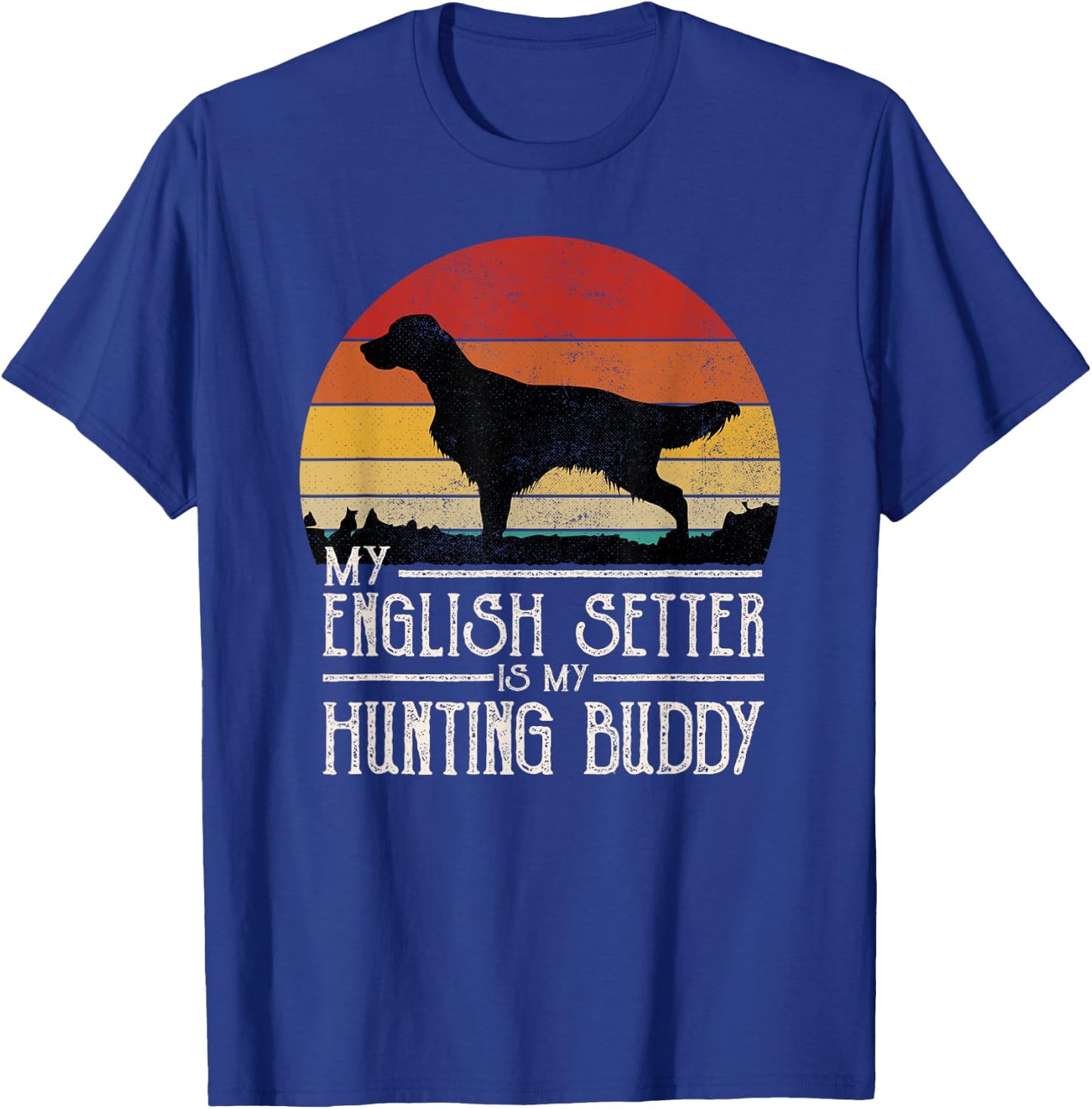Vintage Sunset Hunting Dog English Setter Women Kids T-Shirt - T-Shirt | Royal