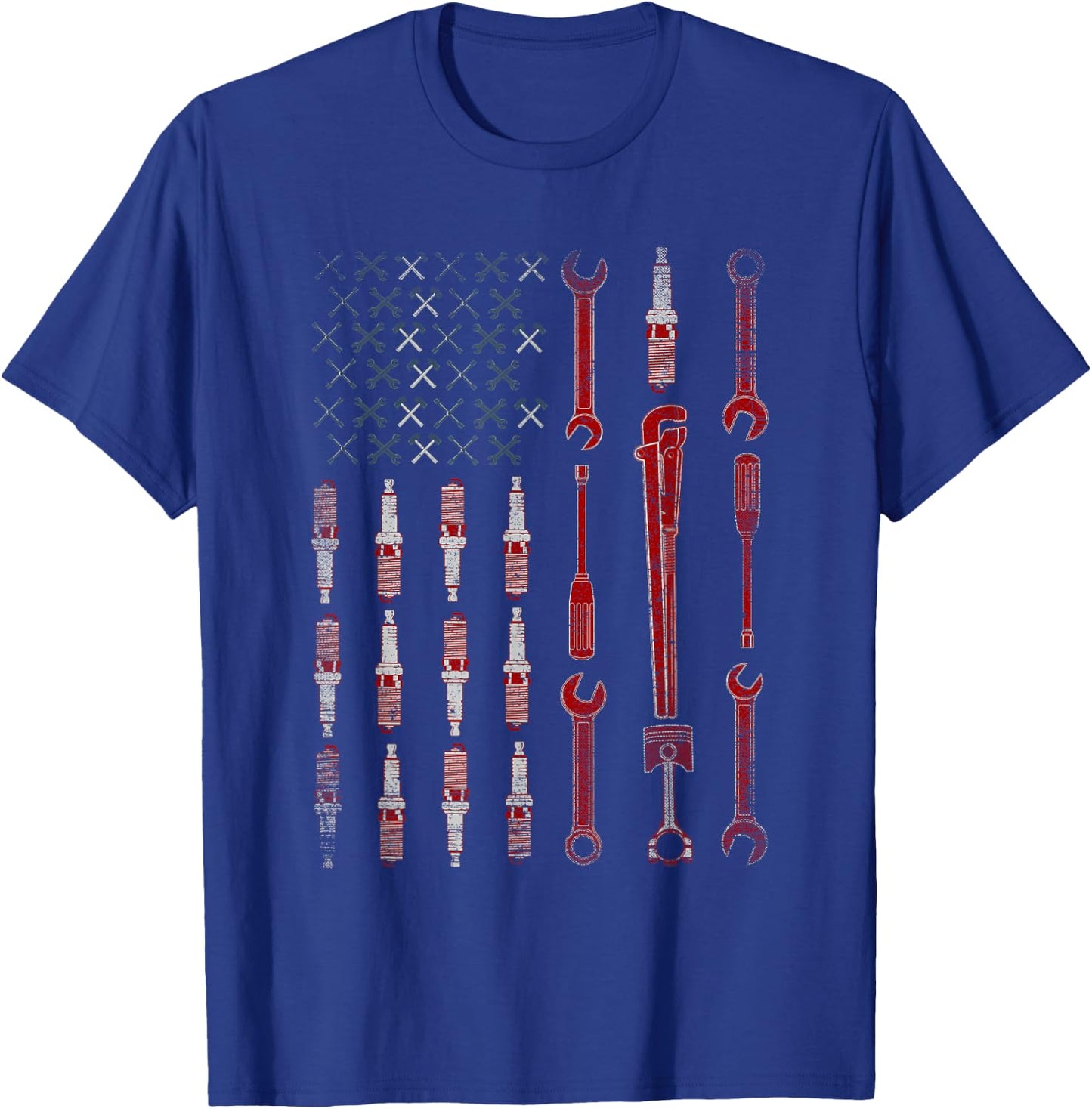 The Official Mechanic USA Flag Kids Men T-Shirt - T-Shirt | Royal