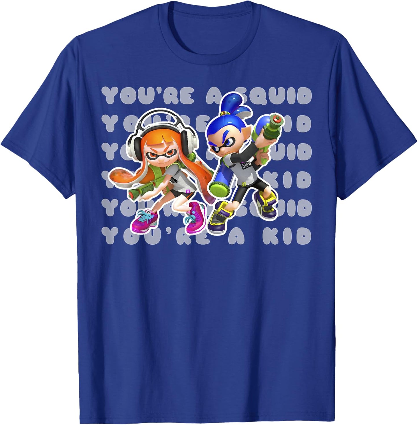 Nintendo Splatoon You're A Squid Or A Kid Graphic T-Shirt - T-Shirt | Royal