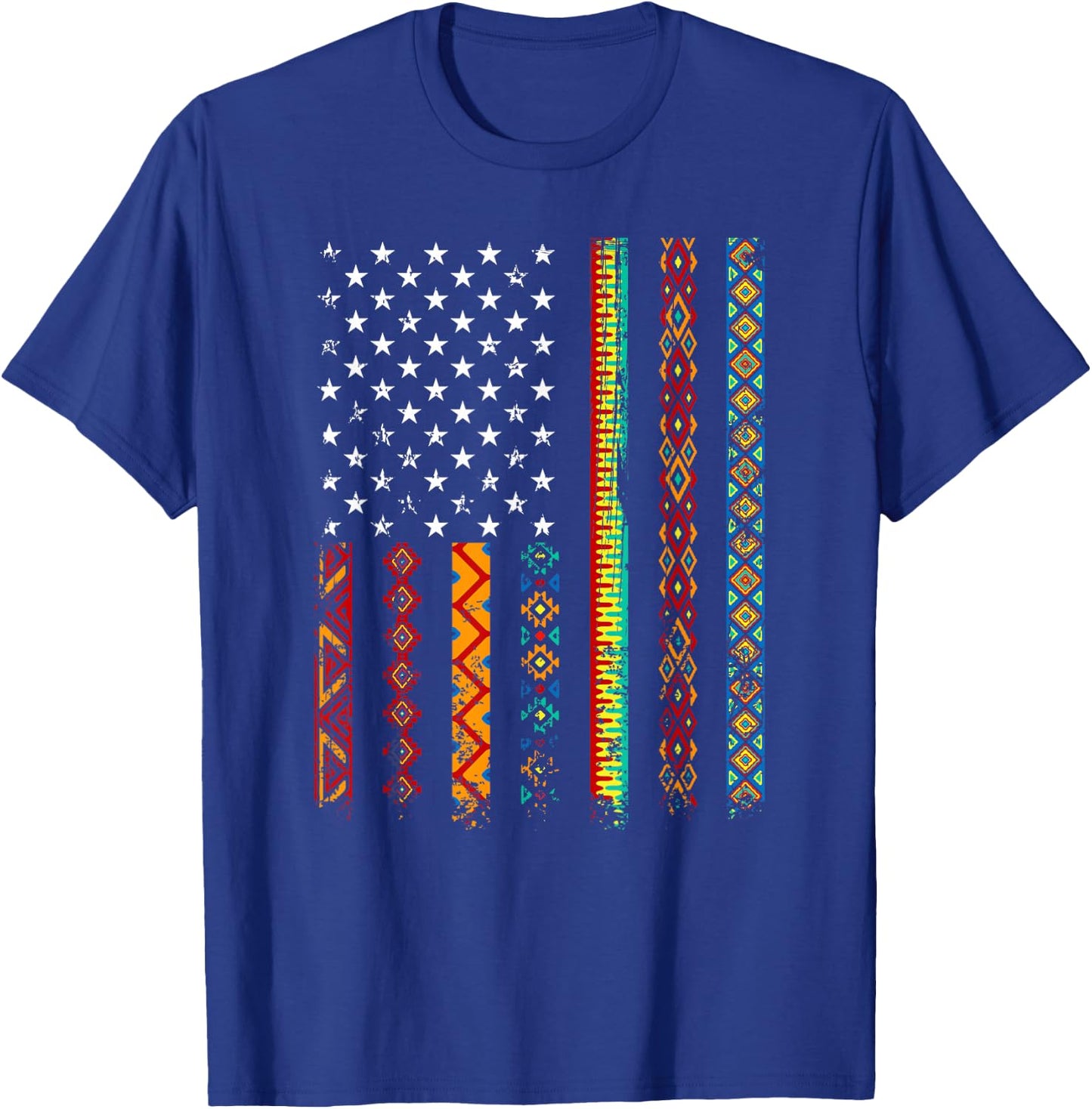 African Kente Cloth Shirts American Flag T-Shirt - T-Shirt | Royal