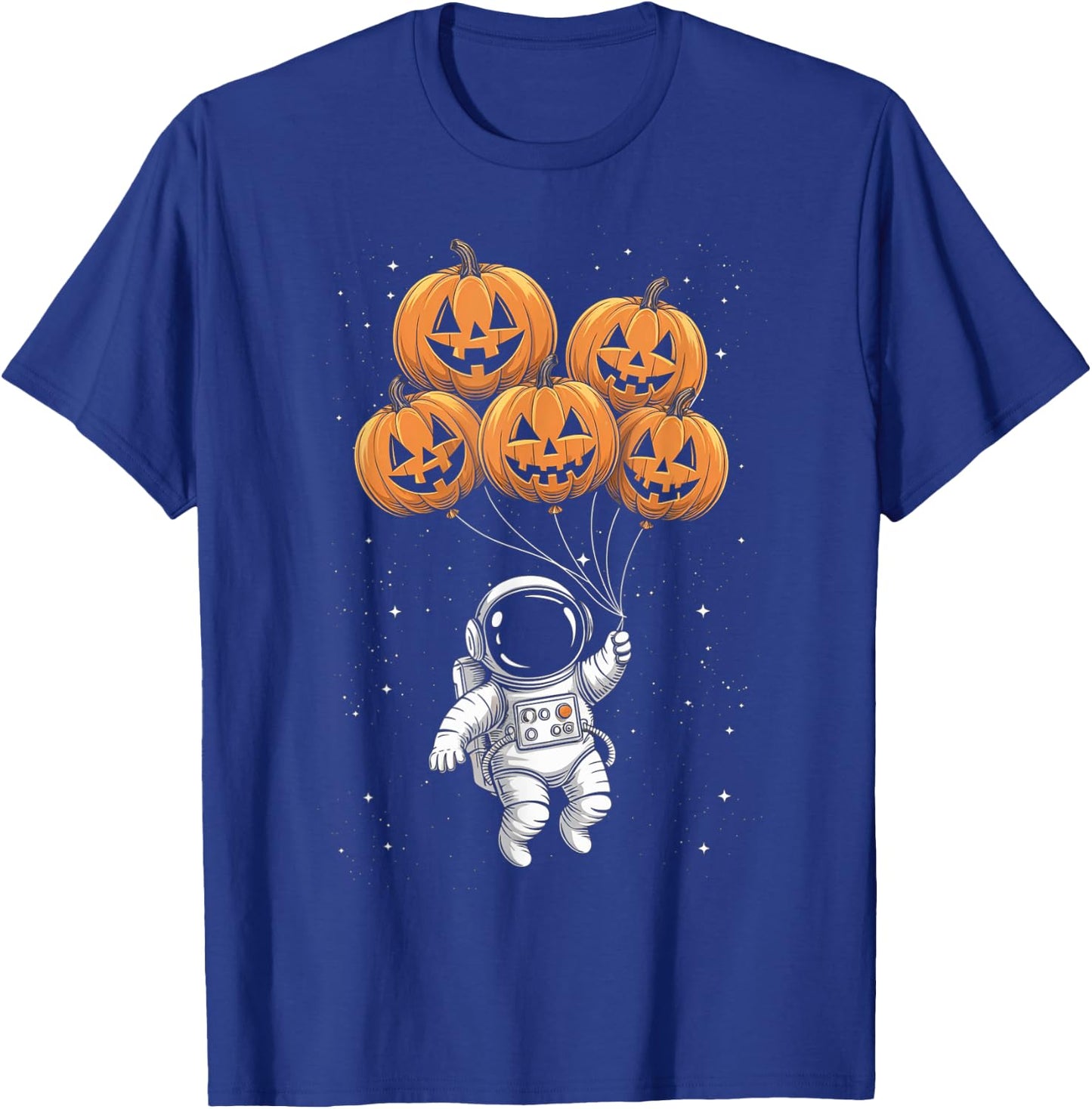 Halloween Astronaut Pumpkin Balloons Kids T-Shirt - T-Shirt | Royal