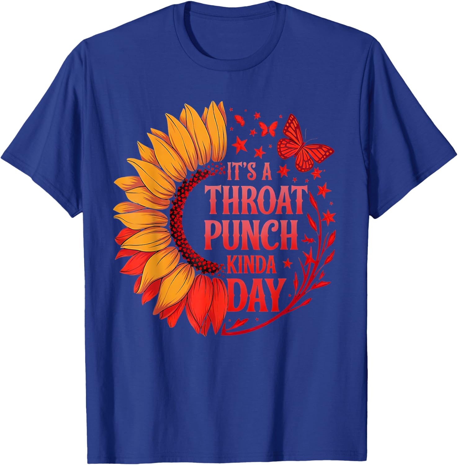 It's A Throat Punch Kind Of Day Sarcastic Skeleton Women's T-Shirt - T-Shirt | Royal