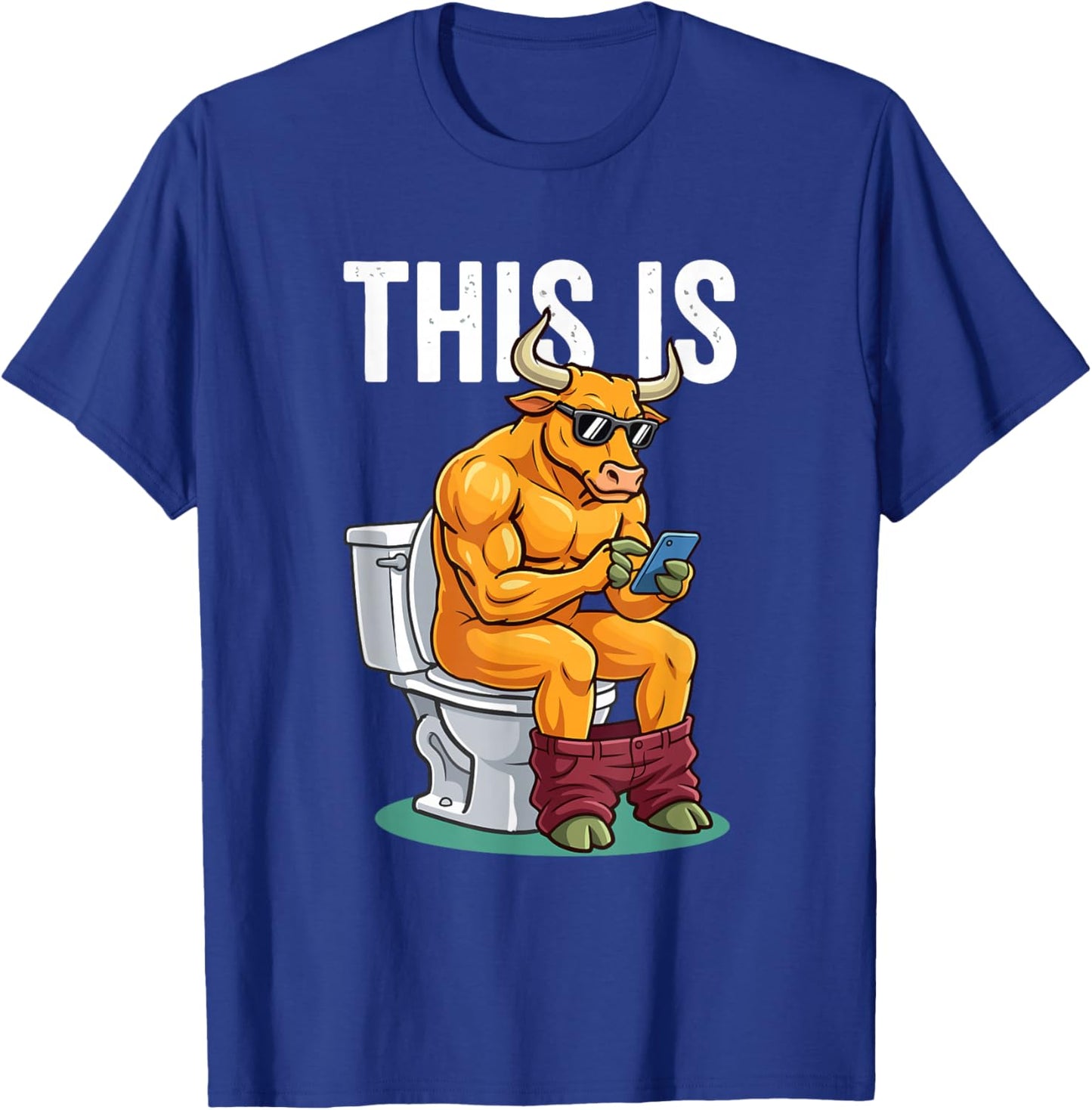 This is Bull Crap Bullsht Toilet Phone Meme T-Shirt - T-Shirt | Royal