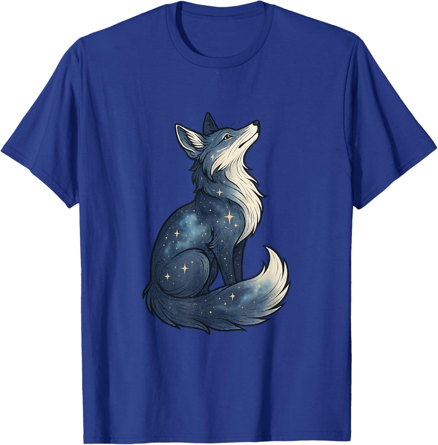 Witchy Celestial Fox Galaxy Stars Mystical Astrology Gifts T-Shirt - T-Shirt | Royal
