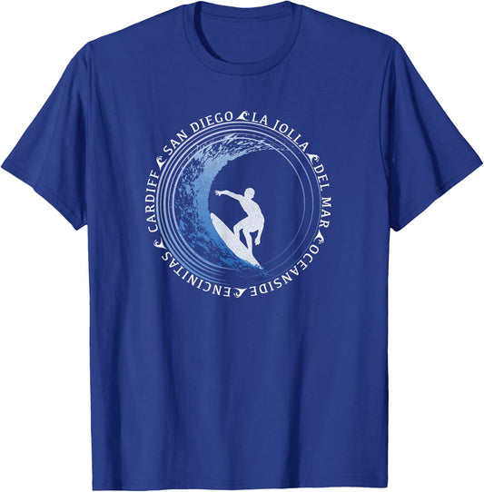 San Diego Surf / San Diego Beach Gift T-Shirt - T-Shirt | Royal