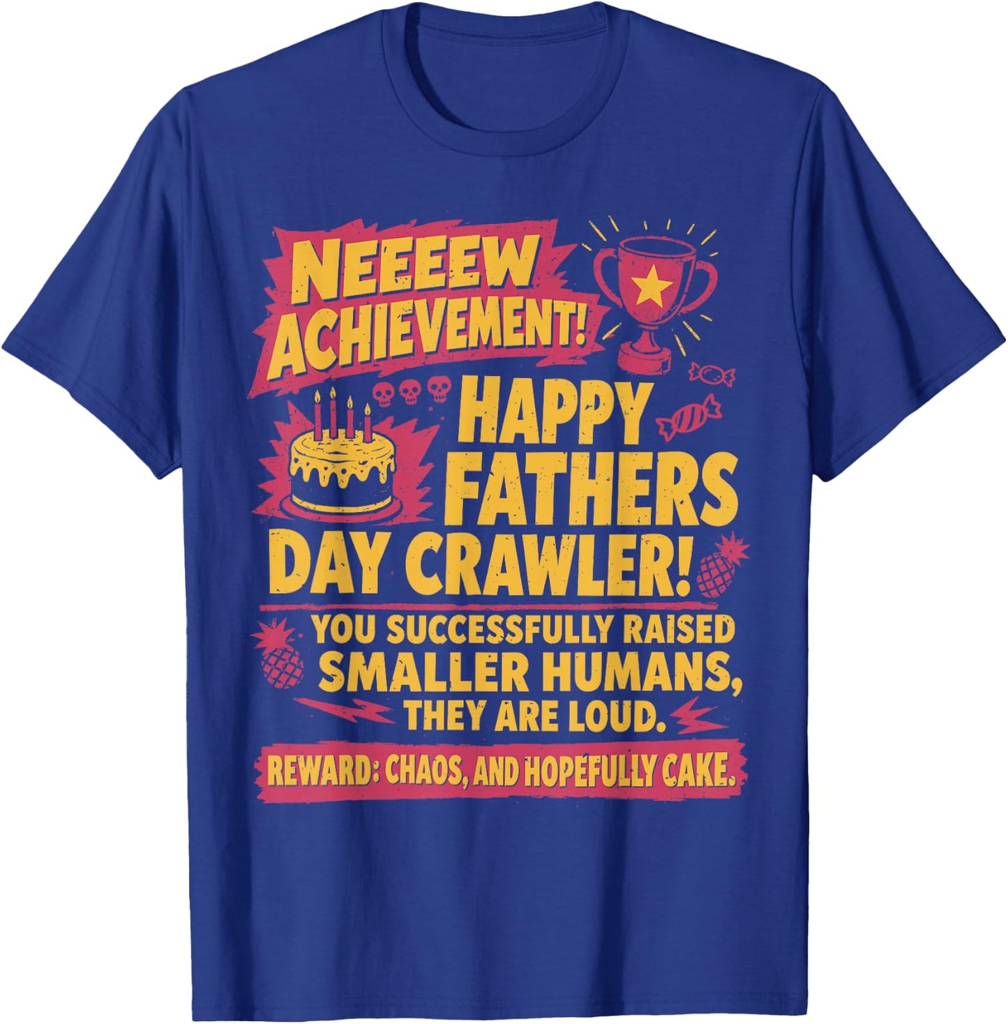 Fathers Day Gamer Dad New Achievement RPG Dad Gaming T-Shirt - T-Shirt | Royal