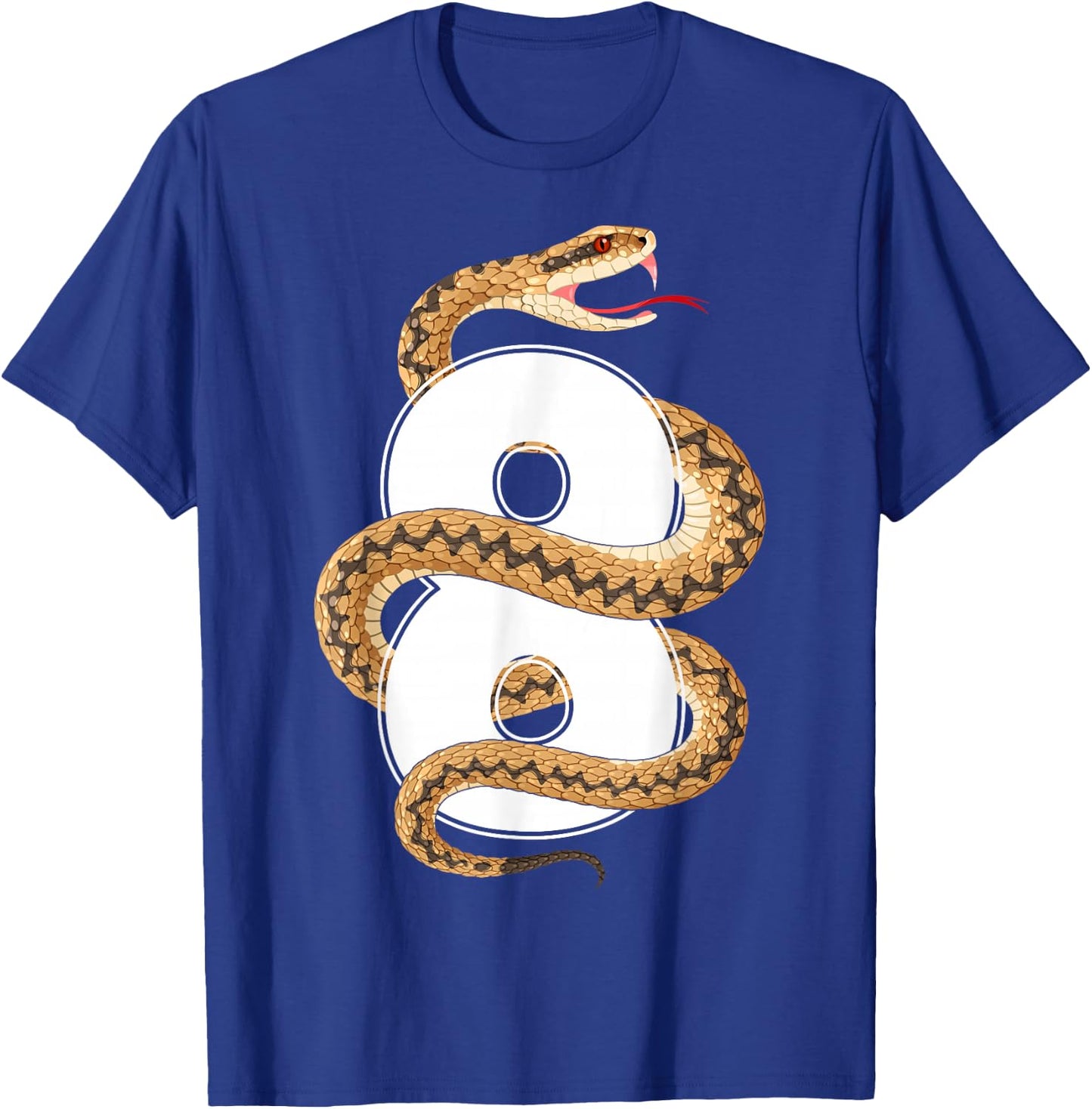 Kids 8 Years Old Cute Snake 8th Birthday Party T-Shirt - T-Shirt | Royal