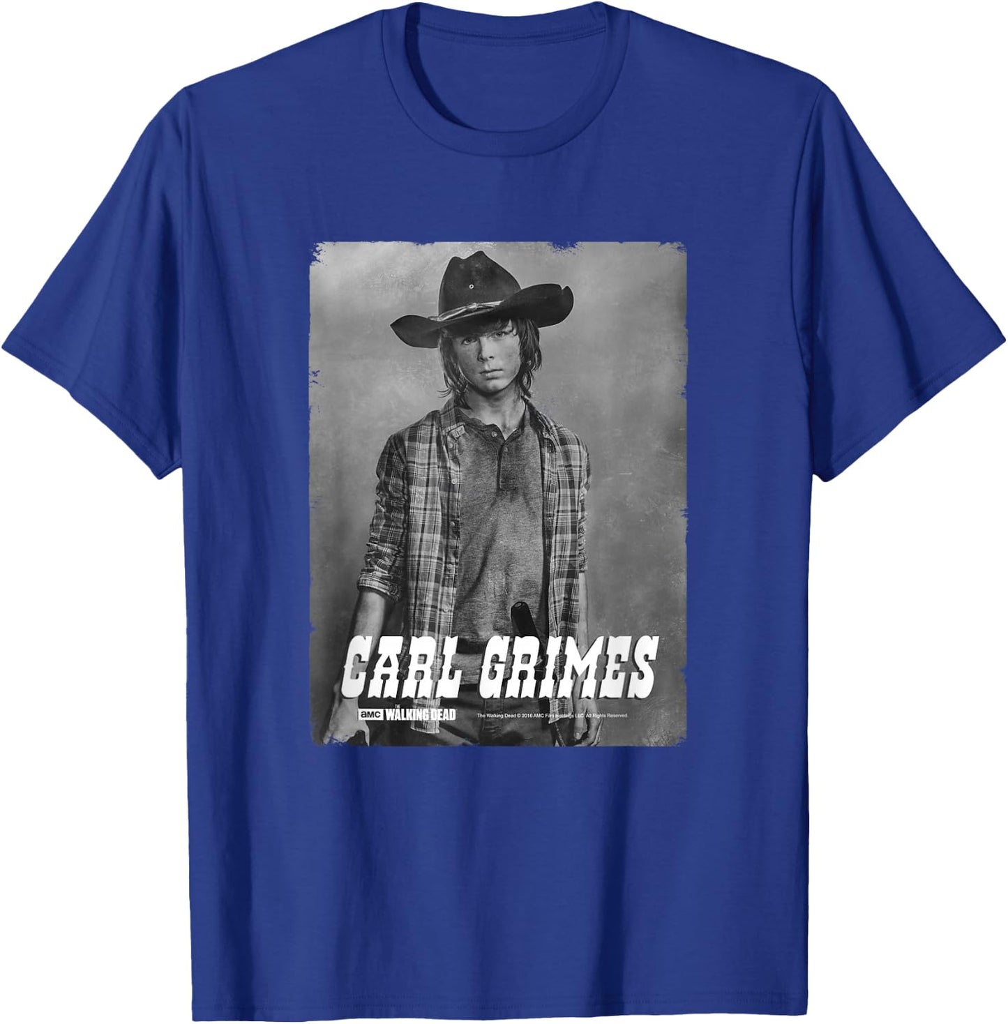 The Walking Dead Carl Silver Portrait T-Shirt - T-Shirt | Royal