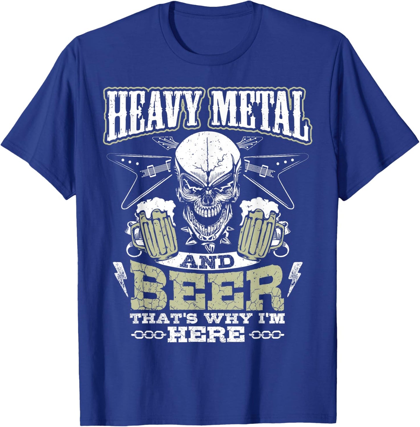 Heavy Metal And Beer Funny T-Shirt - T-Shirt | Royal