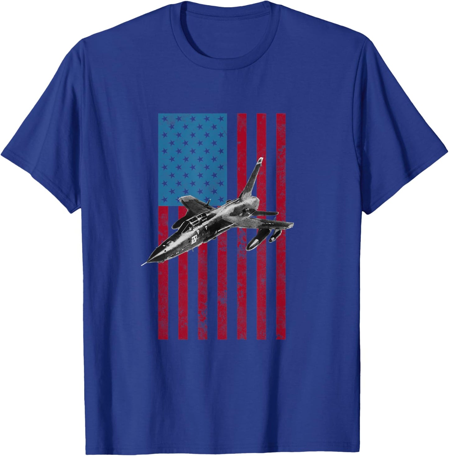 Republic F-105 USA American Flag - Military T-Shirt - T-Shirt | Royal