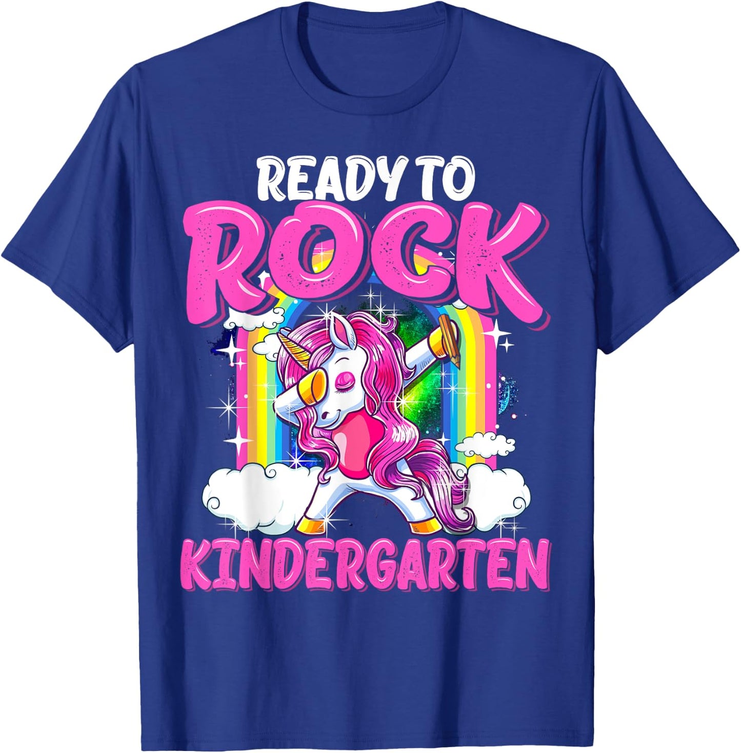 Ready To Rock Kindergarten Dabbing Unicorn Back To School T-Shirt - T-Shirt | Royal