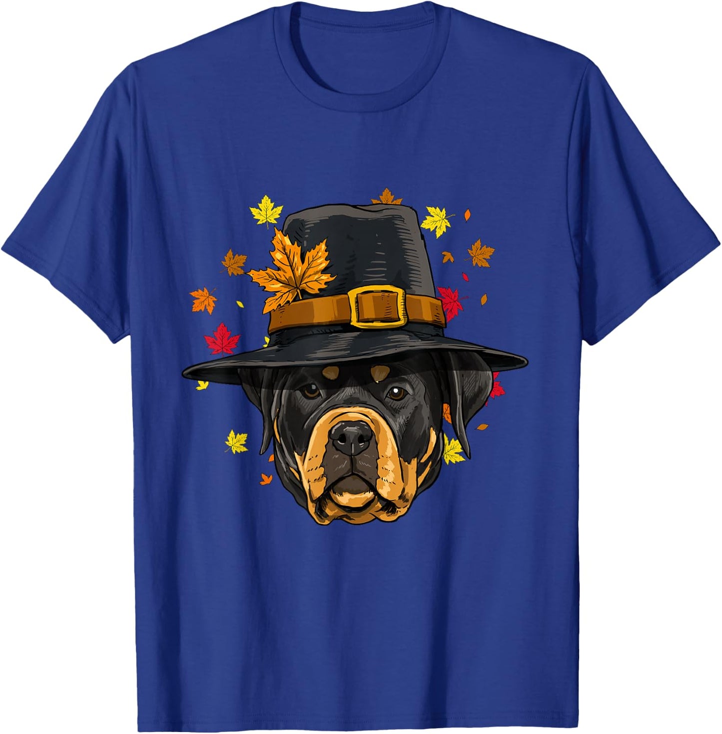 Thanksgiving Rottweiler Pilgrim Costume Men Women T-Shirt - T-Shirt | Royal