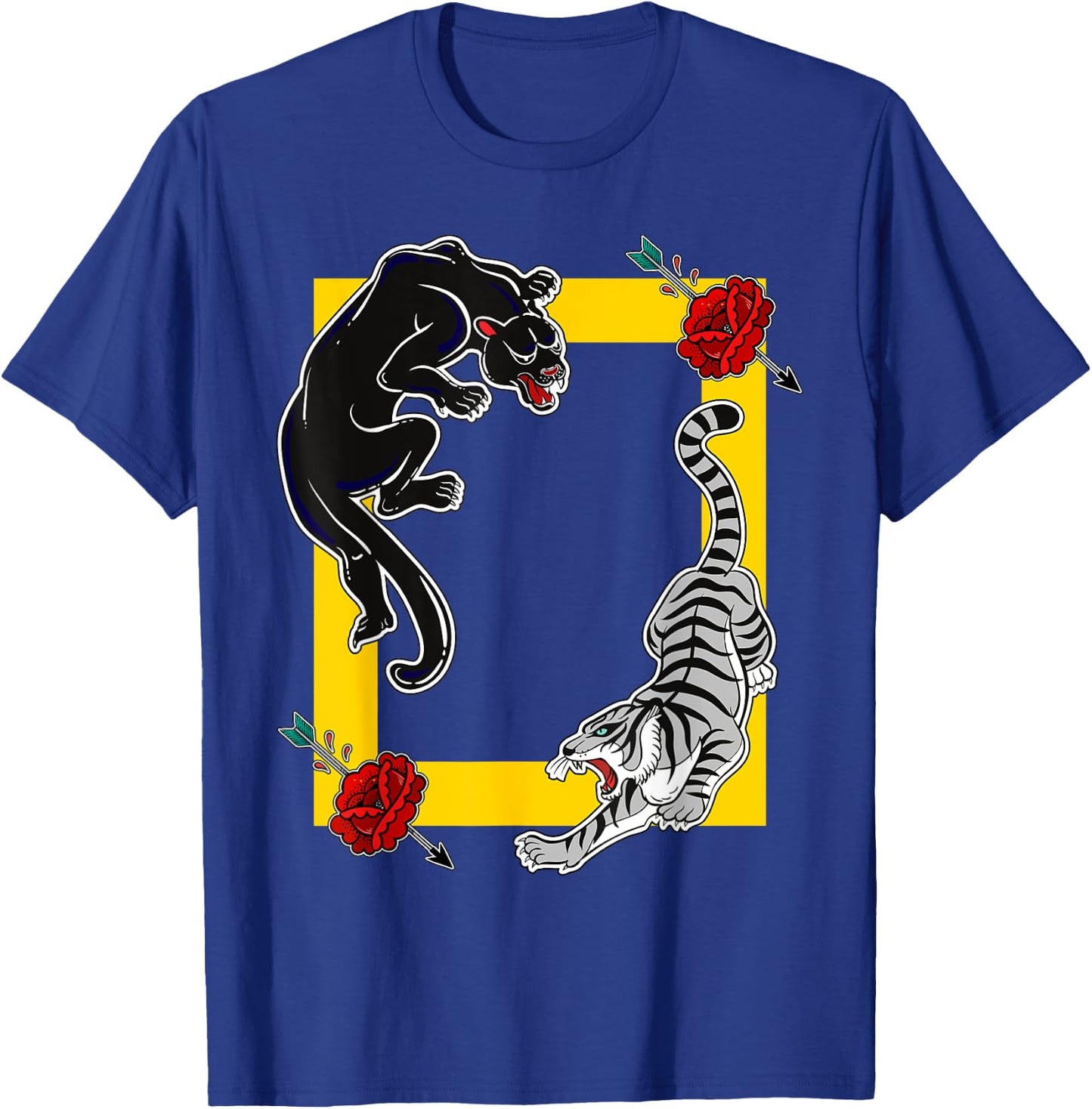 Stay Weird - Wild Cats - Tiger and Panther Raw Nature T-Shirt - T-Shirt | Royal