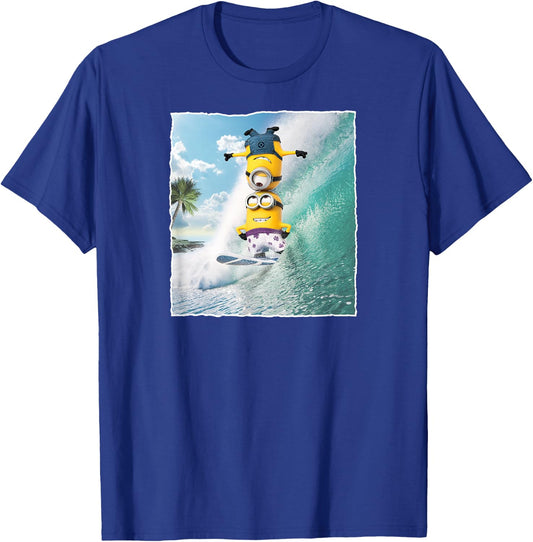 Despicable Me Minions Dave And Stuart Surf Graphic T-Shirt - T-Shirt | Royal