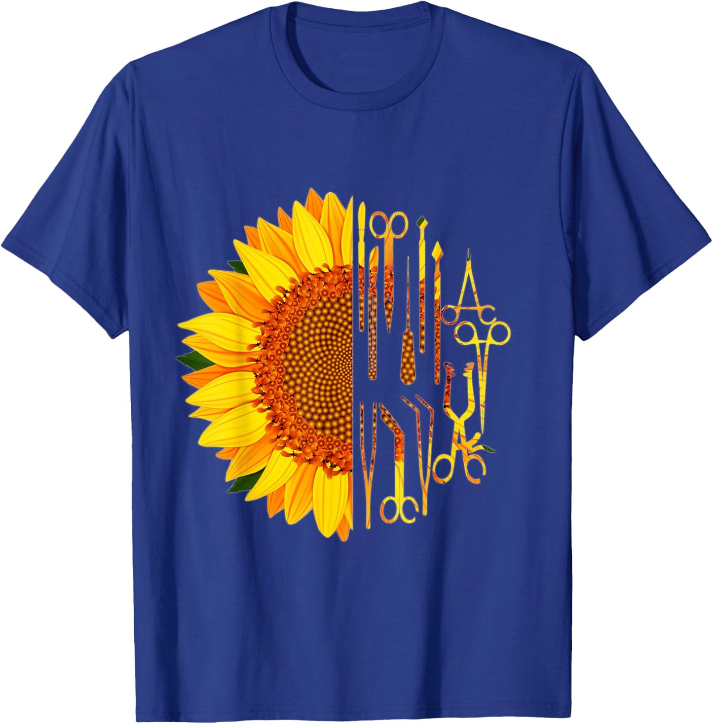 Surgical Scrub Tech Surgeon Sunflower Surgery Intern OR T-Shirt - T-Shirt | Royal