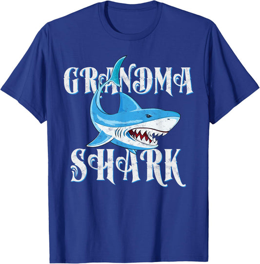 Grandma Shark Shirt, Funny Nana Matching Gift T-Shirt - T-Shirt | Royal