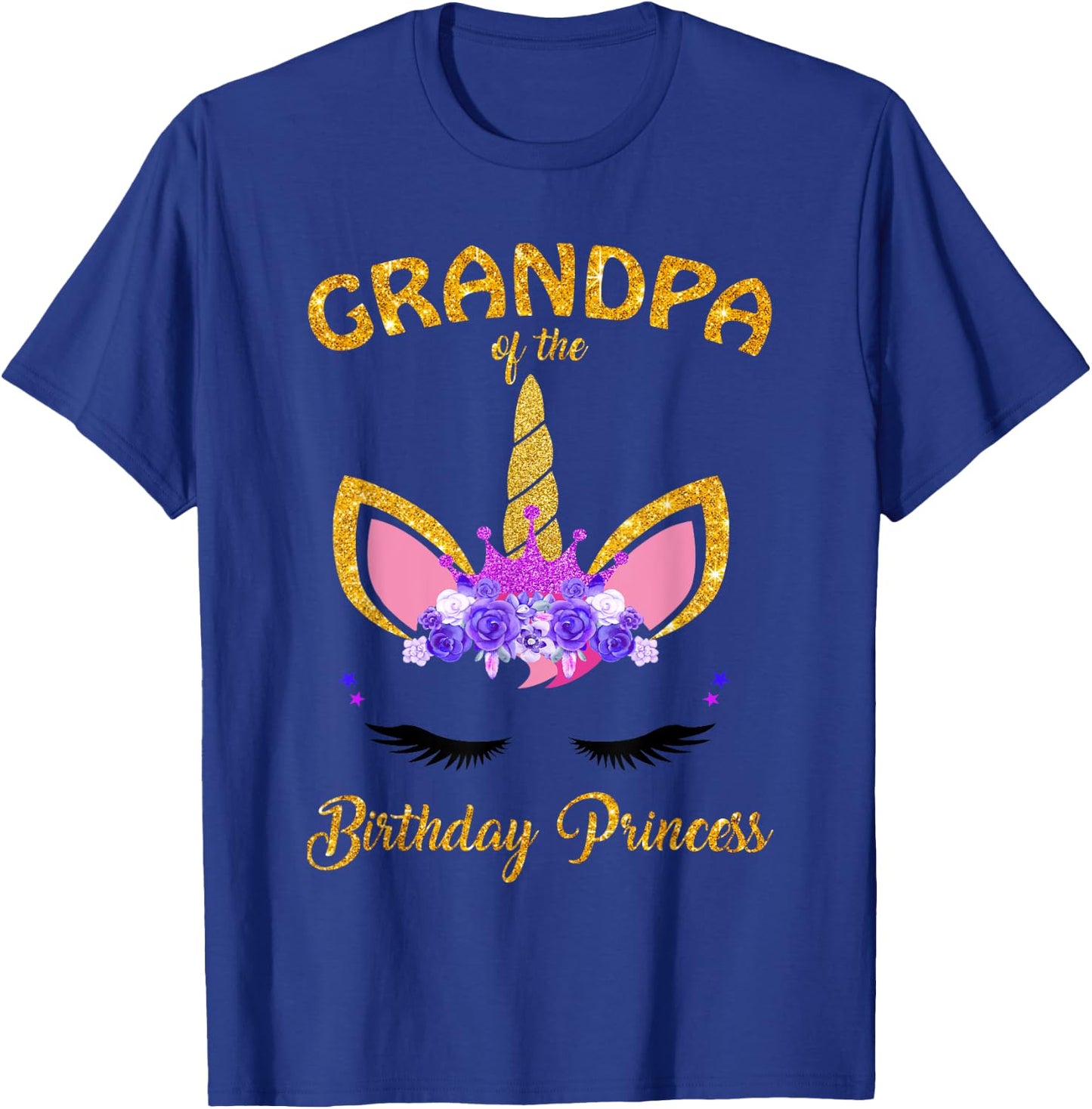 Grandpa Of The Unicorn Girl Birthday Princess Grandfather T-Shirt - T-Shirt | Royal