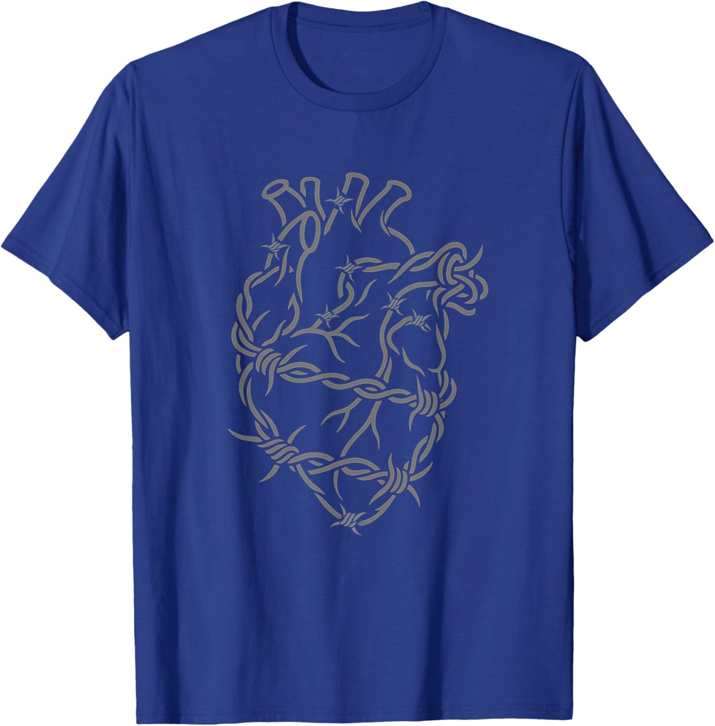 Barbed Wire Heart Goth Gothic Punk Emo Dark Grunge Aesthetic T-Shirt - T-Shirt | Royal