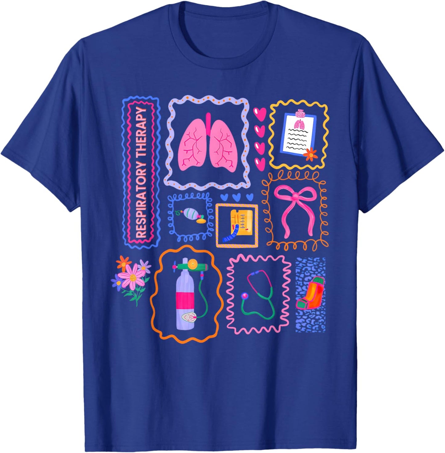 Coquette Stamp Respiratory Therapy Lung Squad Pulmonology T-Shirt - T-Shirt | Royal