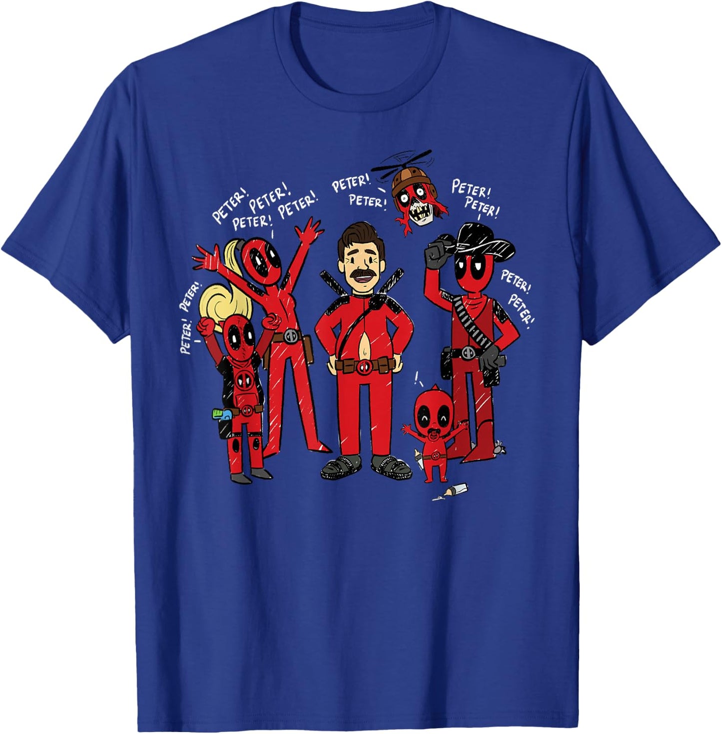Marvel Deadpool & Wolverine The Deadpool Corps Loves Peter T-Shirt - T-Shirt | Royal