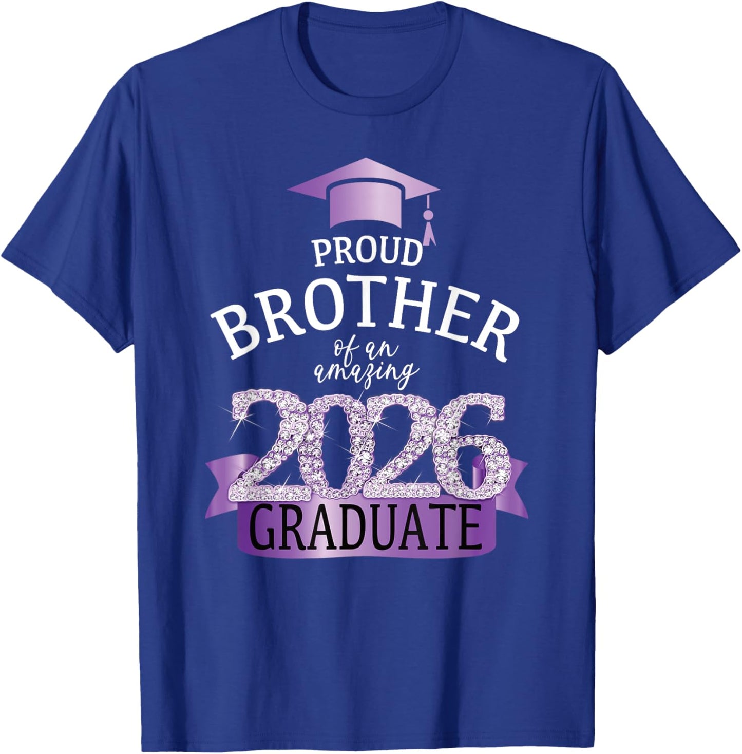 2026 Proud Brother Of The Graduate I Purple Party Design T-Shirt - T-Shirt | Royal