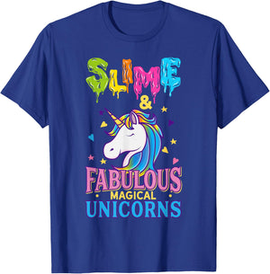 Love Slime Time & Unicorn Girls Gift T-Shirt - T-Shirt | Royal