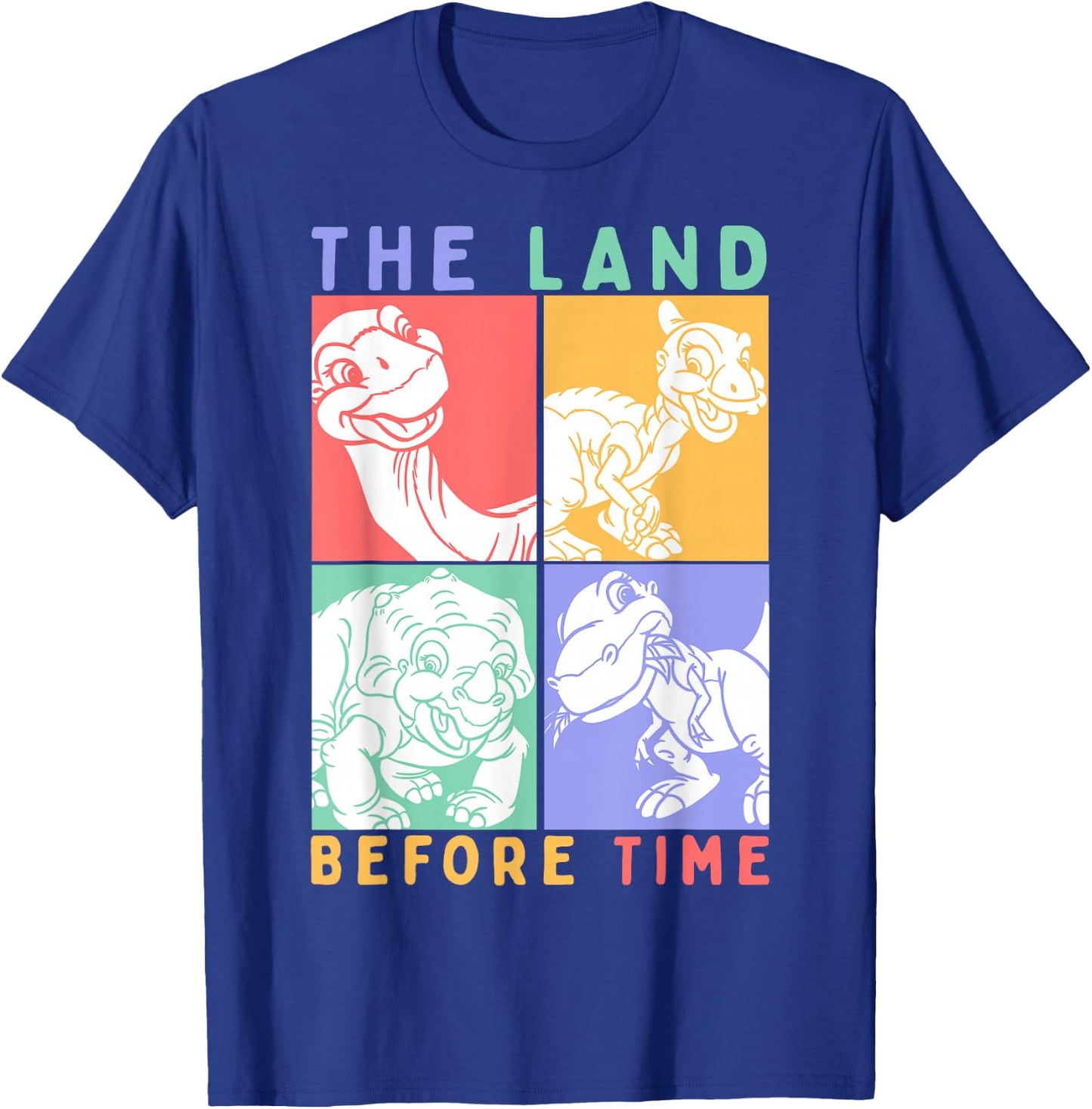Land Before Time Pastel Stacked Dinosaur Boxes T-Shirt - T-Shirt | Royal