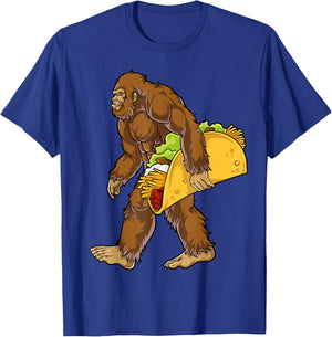 Bigfoot Carrying Taco Funny Cinco de Mayo Boys Men Sasquatch T-Shirt - T-Shirt | Royal